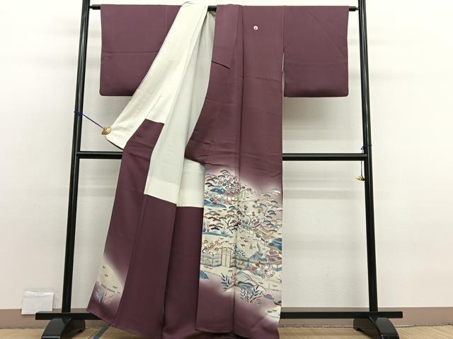 平和屋着物■友禅作家の巨匠　浅井青仁　色留袖　刺繍　松竹梅　御所解文　暈し染め　金彩　正絹　逸品　BAAW7660hv