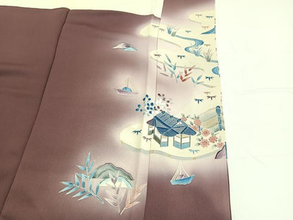 平和屋着物■友禅作家の巨匠　浅井青仁　色留袖　刺繍　松竹梅　御所解文　暈し染め　金彩　正絹　逸品　BAAW7660hv