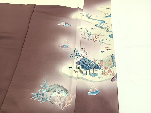 平和屋着物■友禅作家の巨匠　浅井青仁　色留袖　刺繍　松竹梅　御所解文　暈し染め　金彩　正絹　逸品　BAAW7660hv