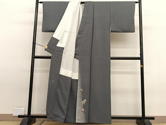 平和屋着物■松尾光琳　色留袖　宝尽し　暈し染め　銀彩　正絹　逸品　BAAW7662hv