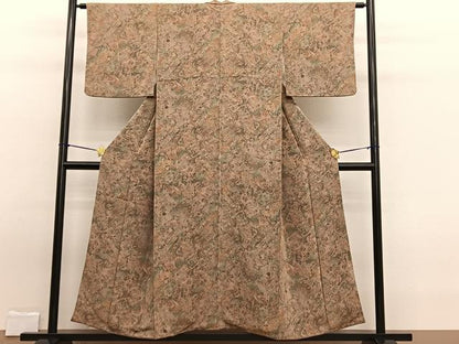 平和屋着物■上質な小紋 乱菊 鬼しぼ縮緬 正絹 逸品 BAAW7670hv