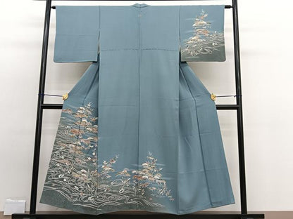 平和屋着物■訪問着　立波松竹梅　暈し染め　金彩　正絹　逸品　BAAW7673hv