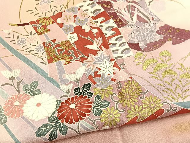 平和屋着物■訪問着 誰が袖花文 暈し染め 金彩 正絹 逸品 BAAW7677hv