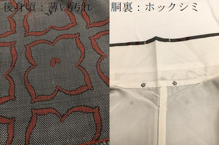 平和屋着物■本場大島紬　7マルキ　草花文　正絹　逸品　BAAW7678hv