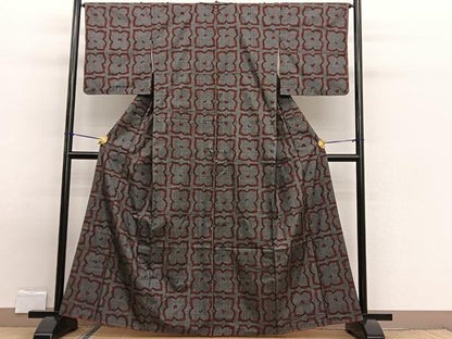 平和屋着物■本場大島紬　7マルキ　草花文　正絹　逸品　BAAW7678hv
