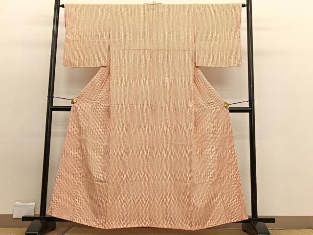 平和屋着物■江戸小紋　檜垣文様　正絹　逸品　未使用　BAAW7680hv