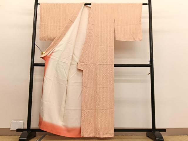 平和屋着物■江戸小紋　檜垣文様　正絹　逸品　未使用　BAAW7680hv