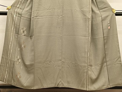 平和屋着物■訪問着 作家物 ふくれ織 菱文 正絹 逸品 BAAW7694hv