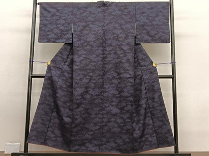 平和屋着物■上質な紬　草花文　正絹　逸品　BAAW7695hv