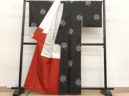 平和屋着物■本場大島紬　地空き　糸巻き文　正絹　逸品　未使用　BAAW7697hv