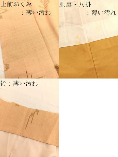 平和屋着物■上質な紬　絣文様　正絹　逸品　BAAW7699hv