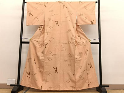 平和屋着物■上質な紬　絣文様　正絹　逸品　BAAW7699hv