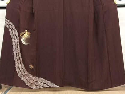 平和屋着物■訪問着　駒刺繍　ふくれ織　地紙鶴文　金彩　さが美扱い　正絹　逸品　BAAW7701hv