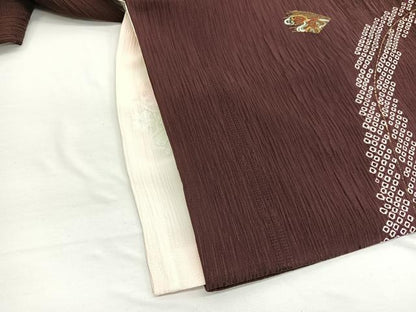 平和屋着物■訪問着　駒刺繍　ふくれ織　地紙鶴文　金彩　さが美扱い　正絹　逸品　BAAW7701hv