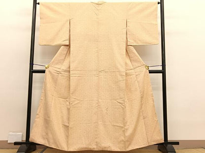 平和屋着物■上質な紬　麻の葉文様　正絹　逸品　BAAW7710hv
