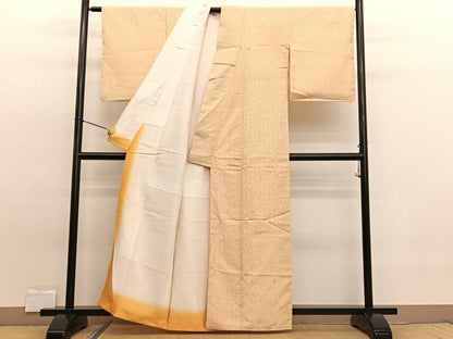 平和屋着物■上質な紬　麻の葉文様　正絹　逸品　BAAW7710hv