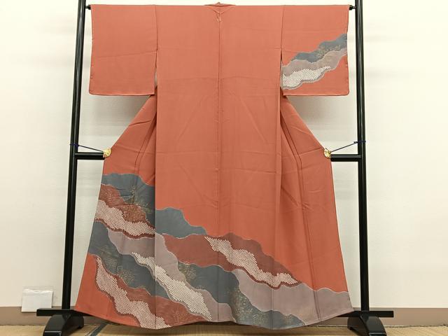 平和屋着物■訪問着　絞り　道長花文　金彩　正絹　逸品　未使用　BAAW7712hv