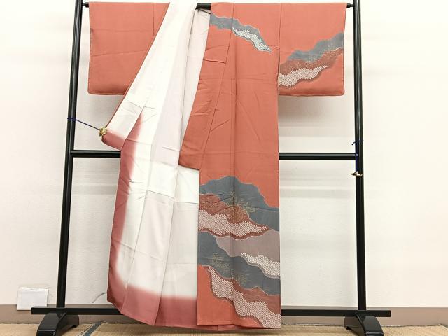 平和屋着物■訪問着　絞り　道長花文　金彩　正絹　逸品　未使用　BAAW7712hv