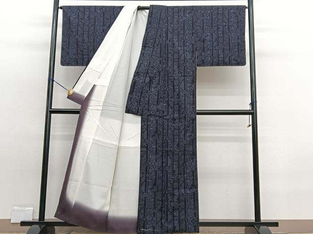平和屋着物■上質な紬　80亀甲　流水花間道　正絹　逸品　未使用　BAAW7713hv
