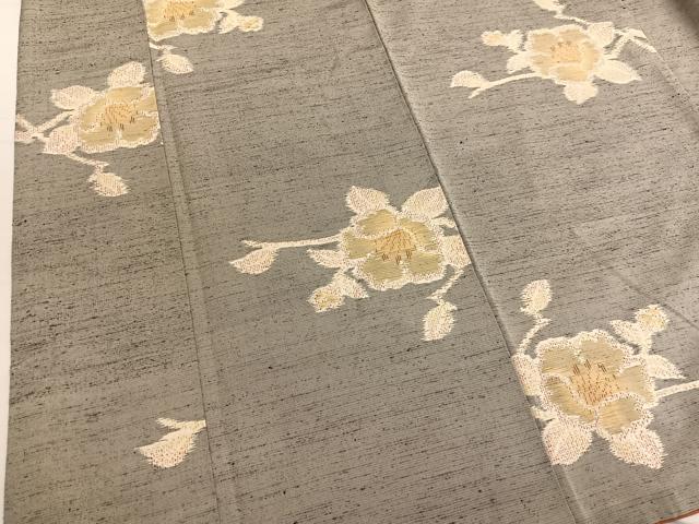 平和屋着物■上質な紬　椿　正絹　逸品　BAAW7716hv