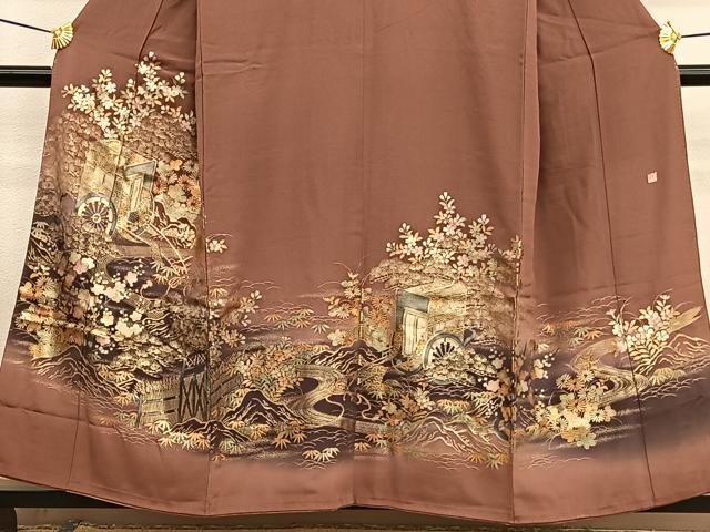 平和屋着物■豪華色留袖　作家物　立波御所車花文　暈し染め　金彩　正絹　逸品　BAAW7726hv