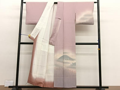 平和屋着物■訪問着　手描き　遠山飛鳥文　暈し染め　正絹　逸品　BAAW7727hv