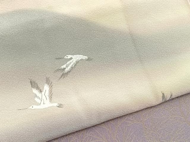 平和屋着物■訪問着　手描き　遠山飛鳥文　暈し染め　正絹　逸品　BAAW7727hv