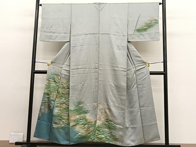 平和屋着物■訪問着 浜松文 暈し染め 金銀彩 正絹 逸品 BAAW7728hv