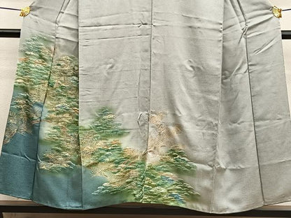 平和屋着物■訪問着 浜松文 暈し染め 金銀彩 正絹 逸品 BAAW7728hv