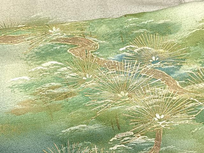 平和屋着物■訪問着 浜松文 暈し染め 金銀彩 正絹 逸品 BAAW7728hv
