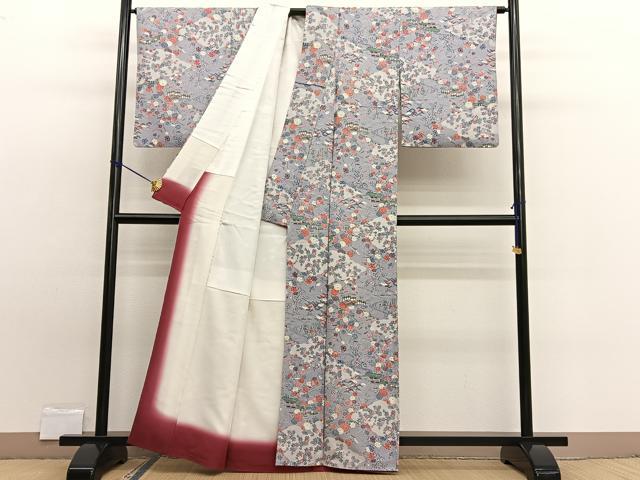 平和屋着物■上質な小紋 御所解花文 正絹 逸品 BAAW7732hv