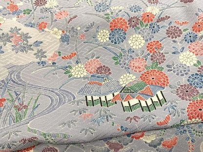 平和屋着物■上質な小紋 御所解花文 正絹 逸品 BAAW7732hv