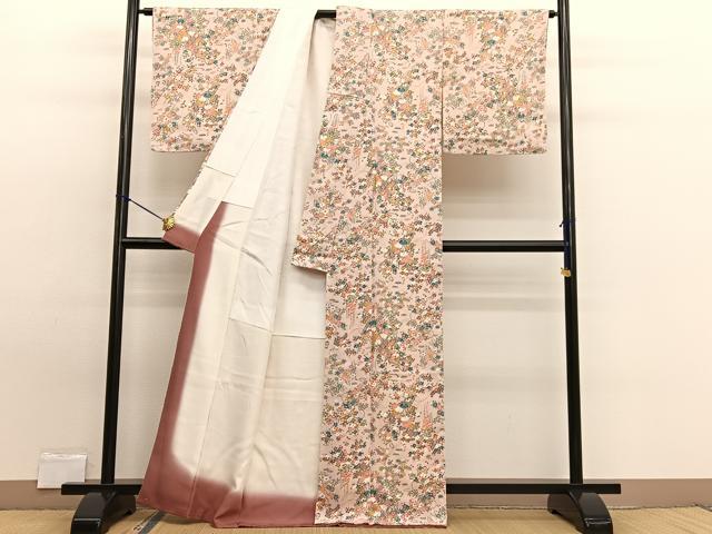 平和屋着物■上質な小紋　草花文　正絹　逸品　未使用　BAAW7735hv