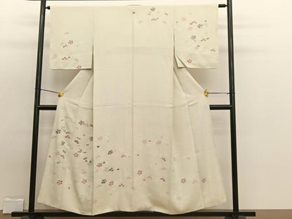 平和屋着物■訪問着　銀駒刺繍　舞桜文　ますいわ扱い　正絹　逸品　BAAW7747hv