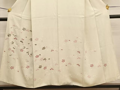 平和屋着物■訪問着　銀駒刺繍　舞桜文　ますいわ扱い　正絹　逸品　BAAW7747hv