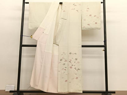 平和屋着物■訪問着　銀駒刺繍　舞桜文　ますいわ扱い　正絹　逸品　BAAW7747hv