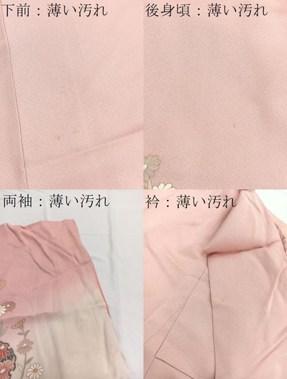 平和屋着物■訪問着 雪輪花文 暈し染め 金彩 正絹 逸品 BAAW7749hv