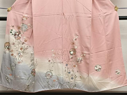 平和屋着物■訪問着 雪輪花文 暈し染め 金彩 正絹 逸品 BAAW7749hv