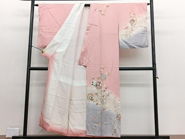 平和屋着物■訪問着 雪輪花文 暈し染め 金彩 正絹 逸品 BAAW7749hv