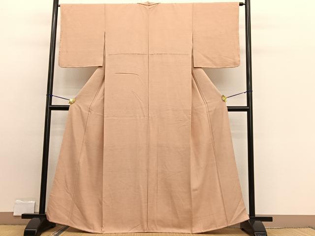 平和屋着物■上質な紬　色無地　黄雄色　正絹　逸品　BAAW7758hv
