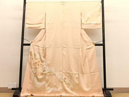 平和屋着物■訪問着　総刺繍　絞り　花絵巻文　金彩　正絹　逸品　BAAW7761hv