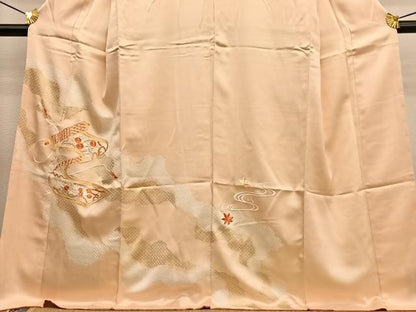 平和屋着物■訪問着　総刺繍　絞り　花絵巻文　金彩　正絹　逸品　BAAW7761hv