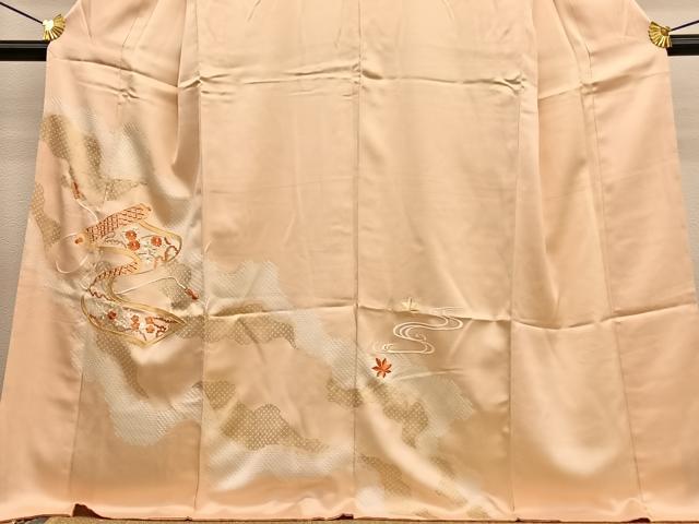 平和屋着物■訪問着　総刺繍　絞り　花絵巻文　金彩　正絹　逸品　BAAW7761hv