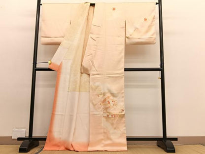 平和屋着物■訪問着　総刺繍　絞り　花絵巻文　金彩　正絹　逸品　BAAW7761hv
