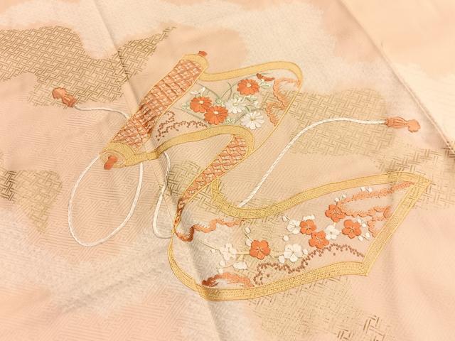 平和屋着物■訪問着　総刺繍　絞り　花絵巻文　金彩　正絹　逸品　BAAW7761hv