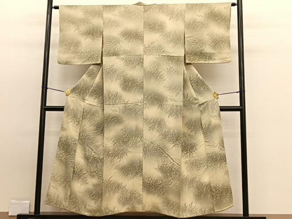 平和屋着物■上質な小紋 枝葉文 ろうけつ染め 暈し染め 正絹 逸品 BAAW7762hv