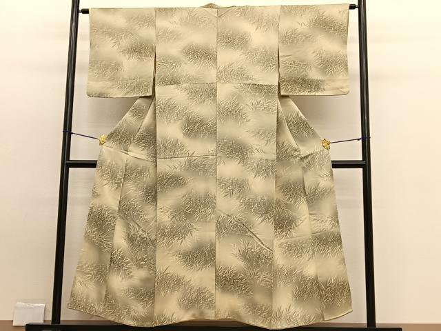 平和屋着物■上質な小紋 枝葉文 ろうけつ染め 暈し染め 正絹 逸品 BAAW7762hv
