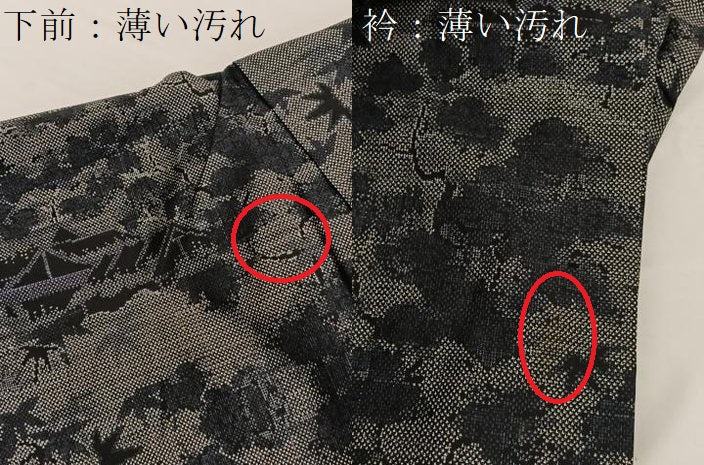 平和屋着物■本場大島紬　9マルキ　風景文　正絹　逸品　BAAW7765hv