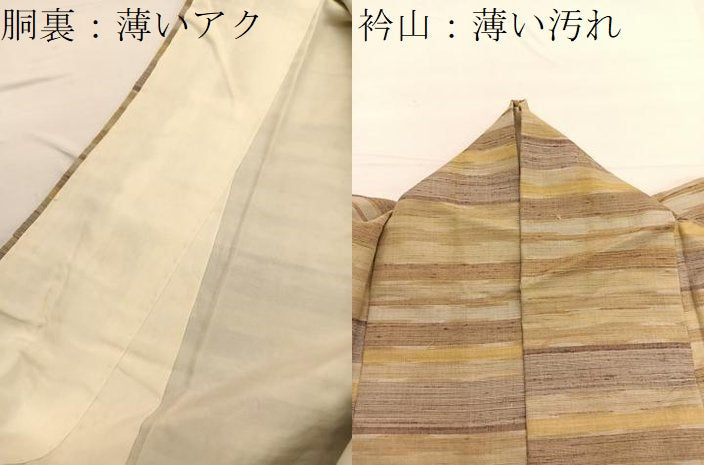 平和屋着物■上質な紬　横段文　正絹　逸品　BAAW7767hv
