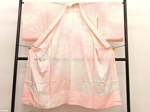 平和屋着物■長襦袢　無双仕立て　流水菊桐地紋　暈し染め　正絹　逸品　BAAW7768hv